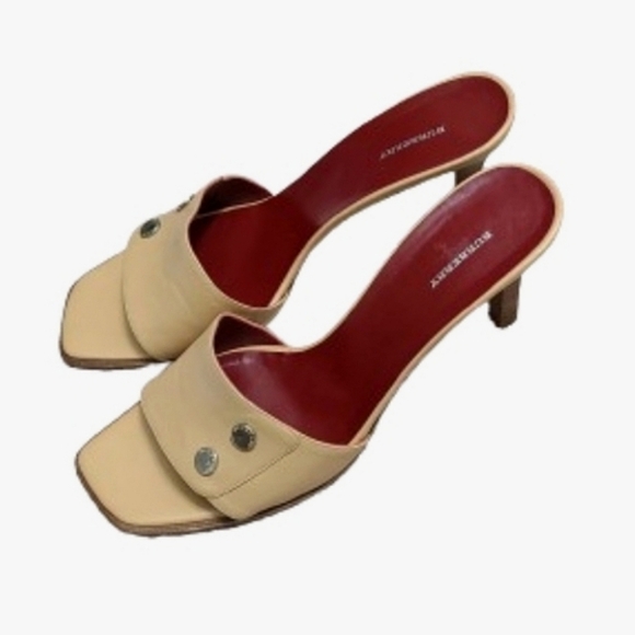 BURBERRY Open Toe Leather  Heeled Mules Womens Slide Sandals Size EU 41/ US 10.5 - Picture 5 of 15
